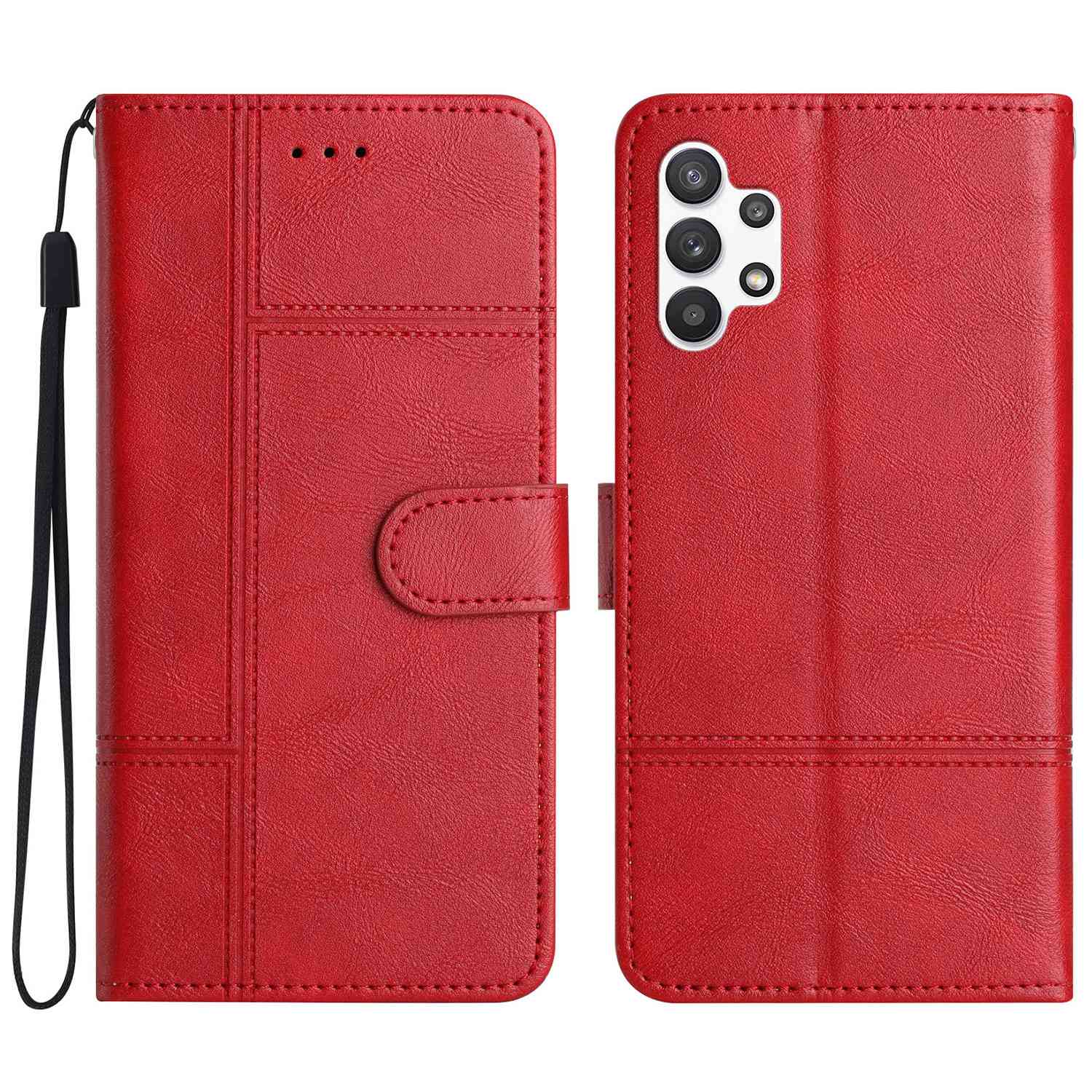 For Samsung Galaxy A13 4G Cell Phone Case Wallet Cowhide Texture Business Style PU Leather Sewing Line Decor Phone Cover