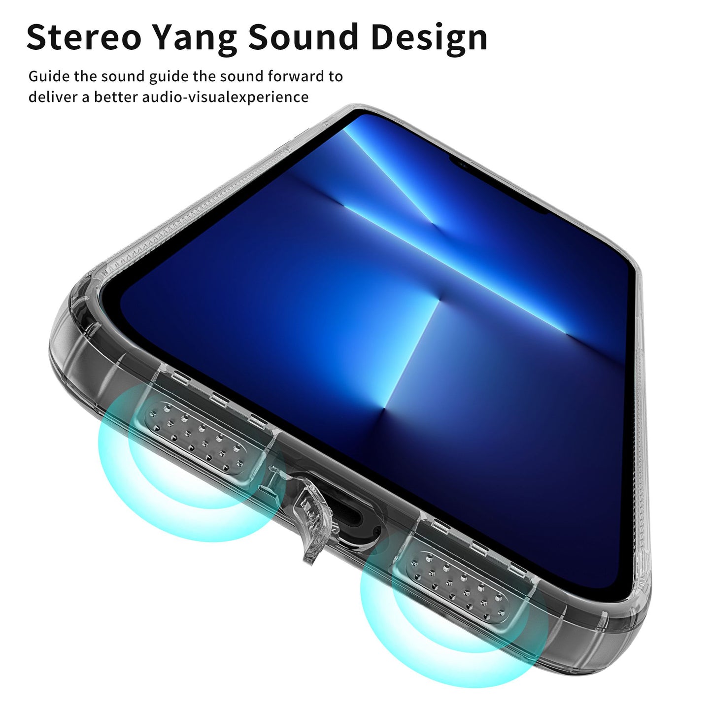 LEEU DESIGN For iPhone 13 Pro 6.1 inch Dust Plug Design 6D Sound Hole Air Cushion Soft TPU Back Case Phone Cover