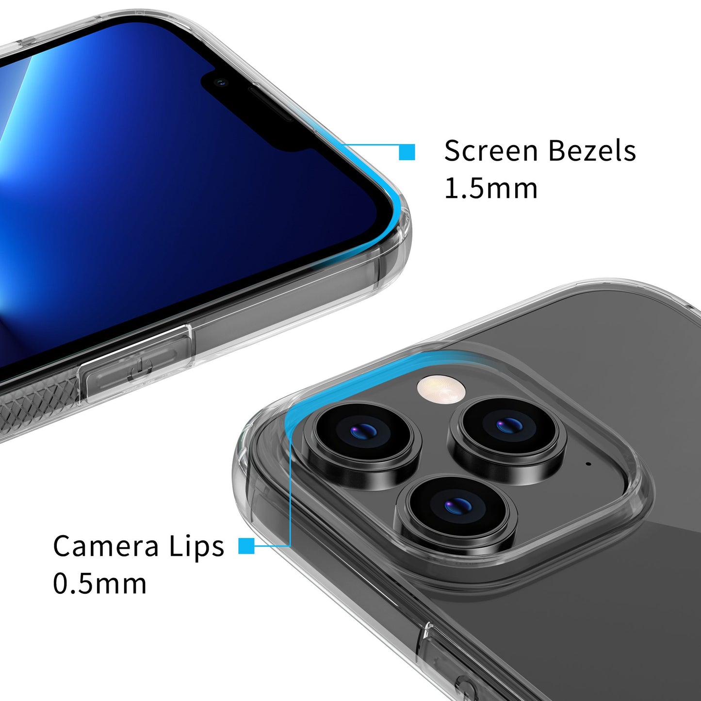 LEEU DESIGN For iPhone 13 Pro 6.1 inch Dust Plug Design 6D Sound Hole Air Cushion Soft TPU Back Case Phone Cover