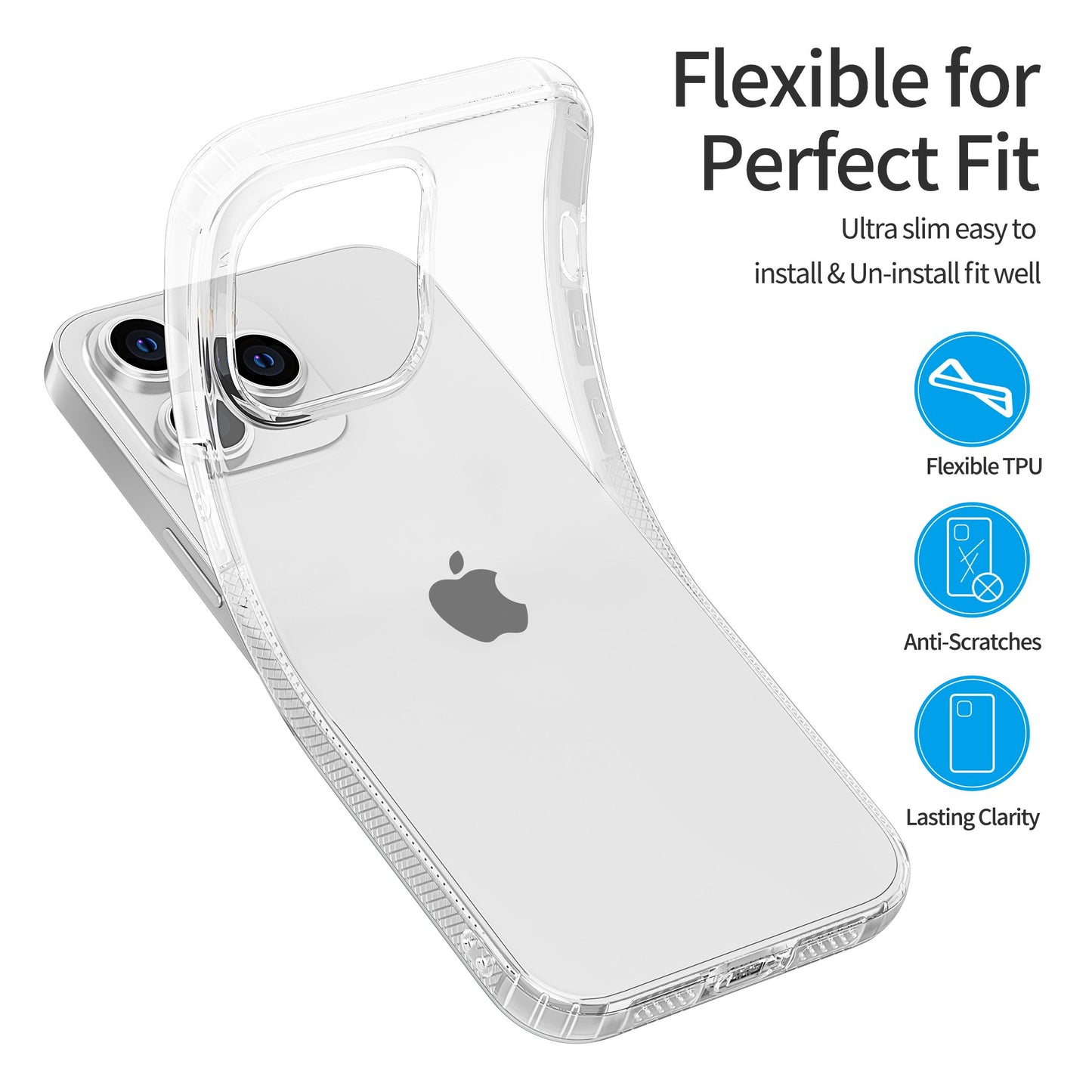 LEEU DESIGN For iPhone 13 Pro 6.1 inch Dust Plug Design 6D Sound Hole Air Cushion Soft TPU Back Case Phone Cover