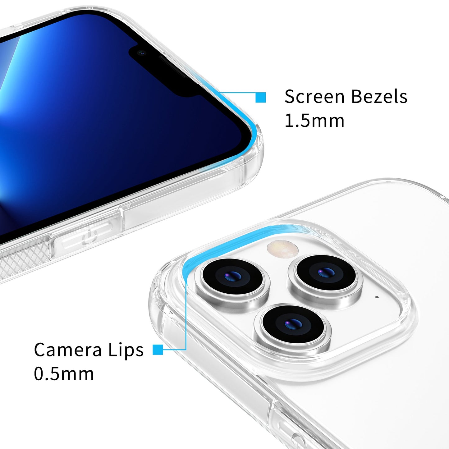 LEEU DESIGN For iPhone 13 Pro 6.1 inch Dust Plug Design 6D Sound Hole Air Cushion Soft TPU Back Case Phone Cover