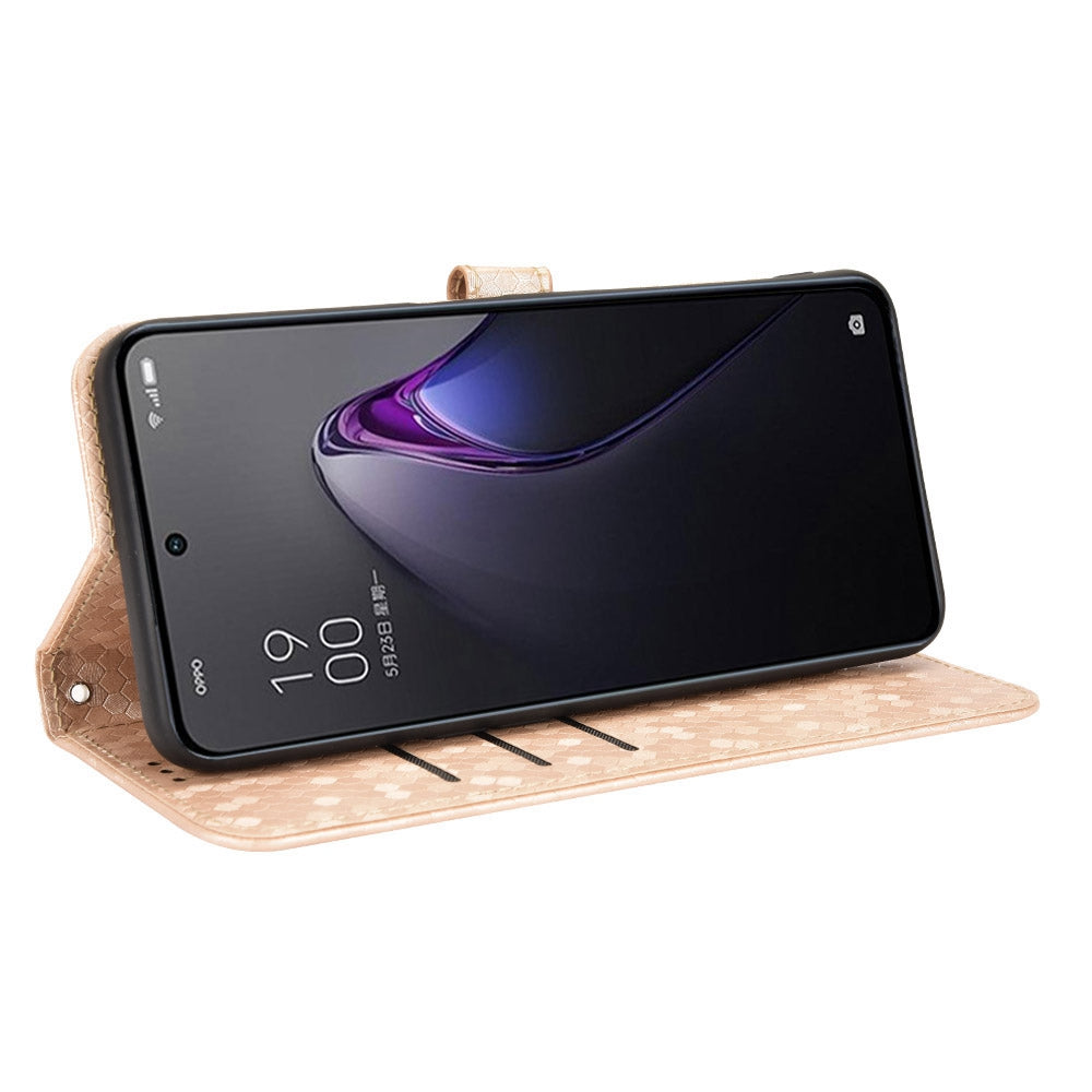 For Oppo Reno8 5G (Global Version) Phone Case Anti-drop Wallet Phone Cover Magnetic Clasp Dot Pattern Imprinted PU Leather Stand Case