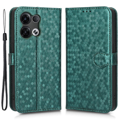 For Oppo Reno8 5G (Global Version) Phone Case Anti-drop Wallet Phone Cover Magnetic Clasp Dot Pattern Imprinted PU Leather Stand Case