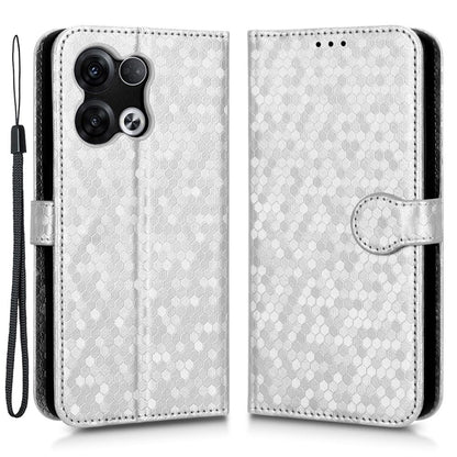 For Oppo Reno8 5G (Global Version) Phone Case Anti-drop Wallet Phone Cover Magnetic Clasp Dot Pattern Imprinted PU Leather Stand Case