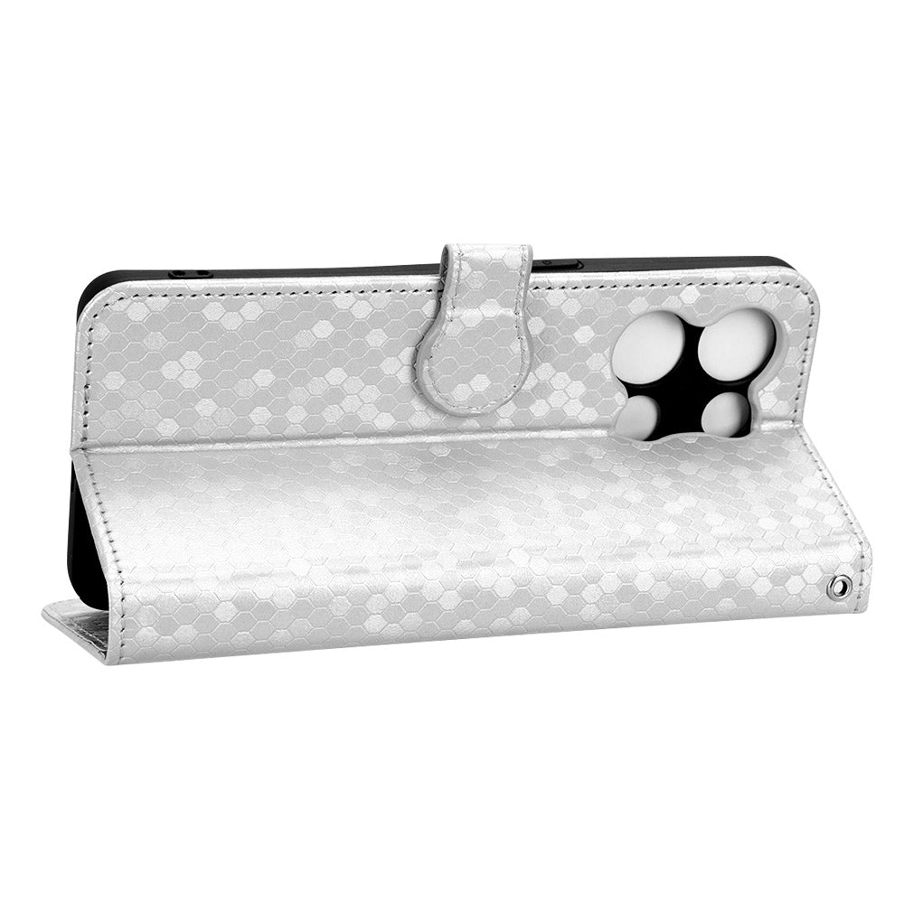 For Oppo Reno8 5G (Global Version) Phone Case Anti-drop Wallet Phone Cover Magnetic Clasp Dot Pattern Imprinted PU Leather Stand Case
