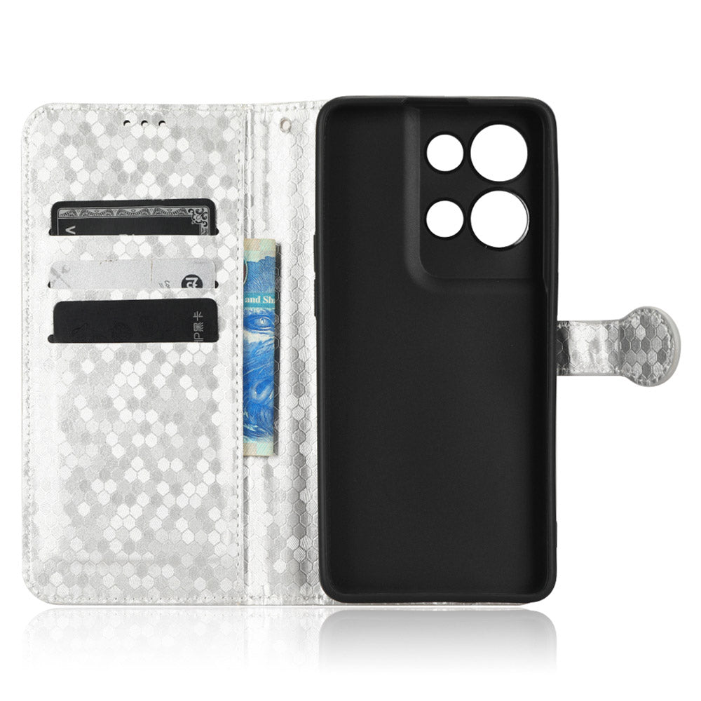 For Oppo Reno8 5G (Global Version) Phone Case Anti-drop Wallet Phone Cover Magnetic Clasp Dot Pattern Imprinted PU Leather Stand Case