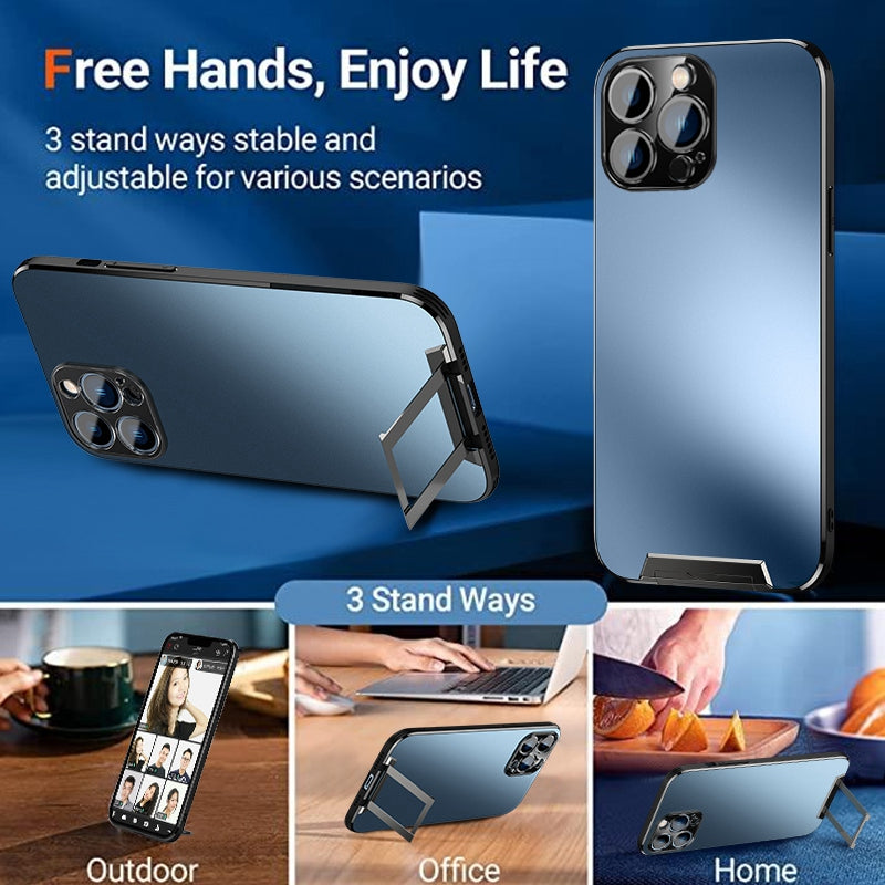 Shockproof Case for iPhone 13 Pro 6.1 inch Anti-Fall Phone Case TPU Acrylic Hard PC Phone Protector with Hidden Kickstand
