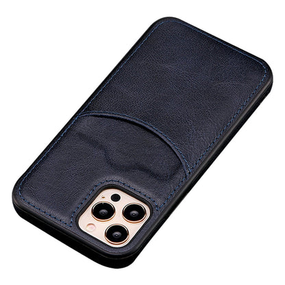 For iPhone 13 Pro 6.1 inch PU Leather+TPU Shockproof Phone Cover Business Style Card Slot Phone Shell