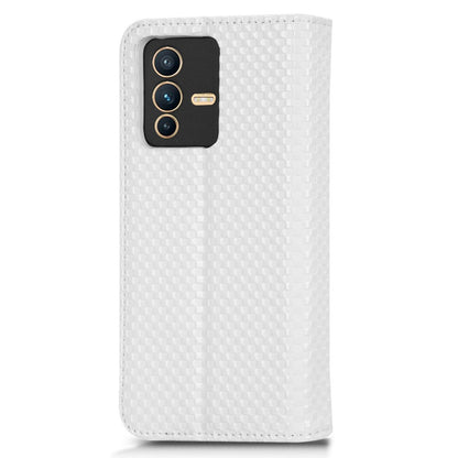 For vivo S12 Pro / V23 Pro 5G Anti-fall Magnetic Auto-absorbed Grid Texture PU Leather Stand Case Cell Phone Wallet Cover