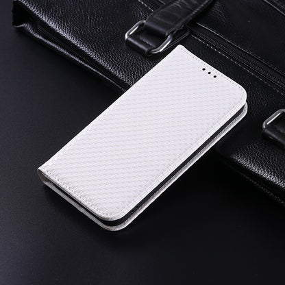 For Samsung Galaxy A12 / M12 PU Leather Stand Case, Grid Texture Magnetic Auto-absorbed Cell Phone Wallet Cover