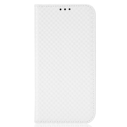 For Samsung Galaxy A12 / M12 PU Leather Stand Case, Grid Texture Magnetic Auto-absorbed Cell Phone Wallet Cover