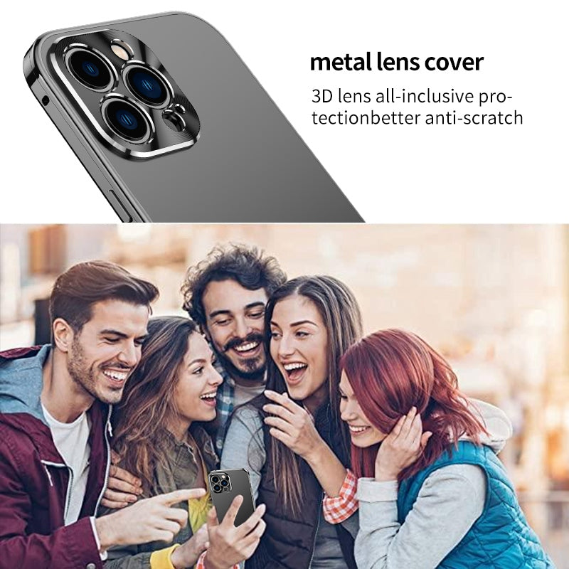 IM-CHEN For iPhone 13 Pro 6.1 inch Anti-fall Ultra Slim Phone Case with Metal Frame Scratch-resistant Magnetic Matte Phone Cover