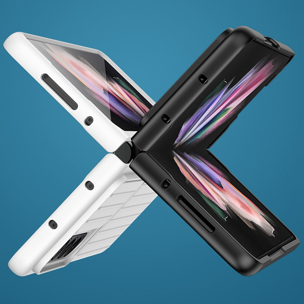 For Samsung Galaxy Z Fold3 5G Phone Case Shockproof Anti-Drop Case Cell Phone PC Cover with Slide Camera Protection
