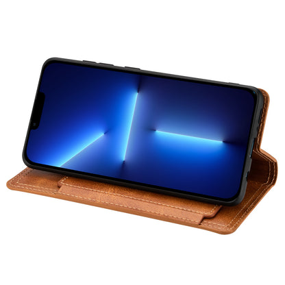 Zipper Pocket Phone Cover For iPhone 13 Pro 6.1 inch, Full Protection PU Leather Phone Flip Wallet Case Stand