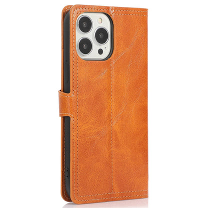 Zipper Pocket Phone Cover For iPhone 13 Pro 6.1 inch, Full Protection PU Leather Phone Flip Wallet Case Stand