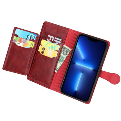 Zipper Pocket Phone Cover For iPhone 13 Pro 6.1 inch, Full Protection PU Leather Phone Flip Wallet Case Stand