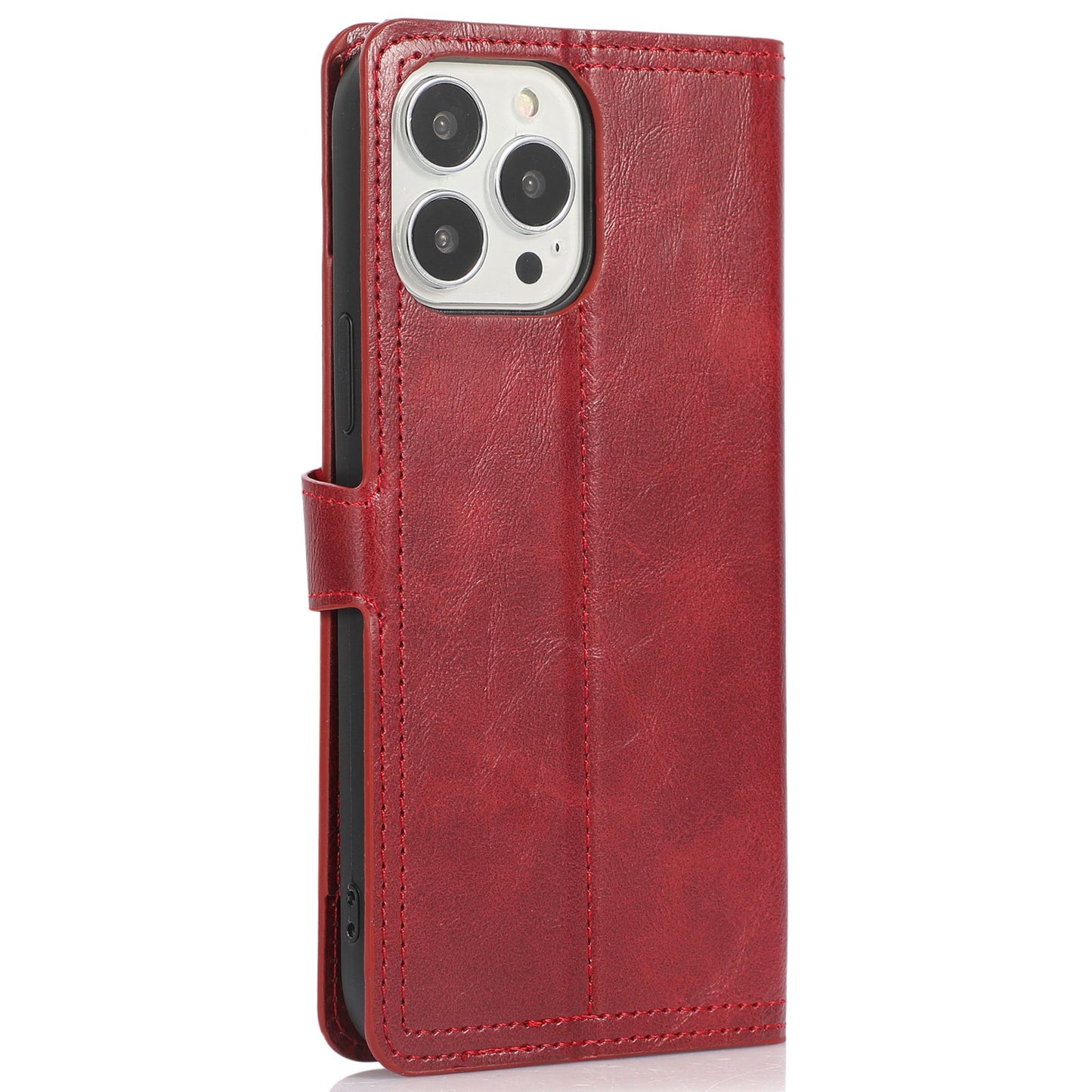 Zipper Pocket Phone Cover For iPhone 13 Pro 6.1 inch, Full Protection PU Leather Phone Flip Wallet Case Stand