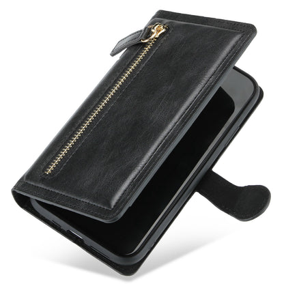Zipper Pocket Phone Cover For iPhone 13 Pro 6.1 inch, Full Protection PU Leather Phone Flip Wallet Case Stand