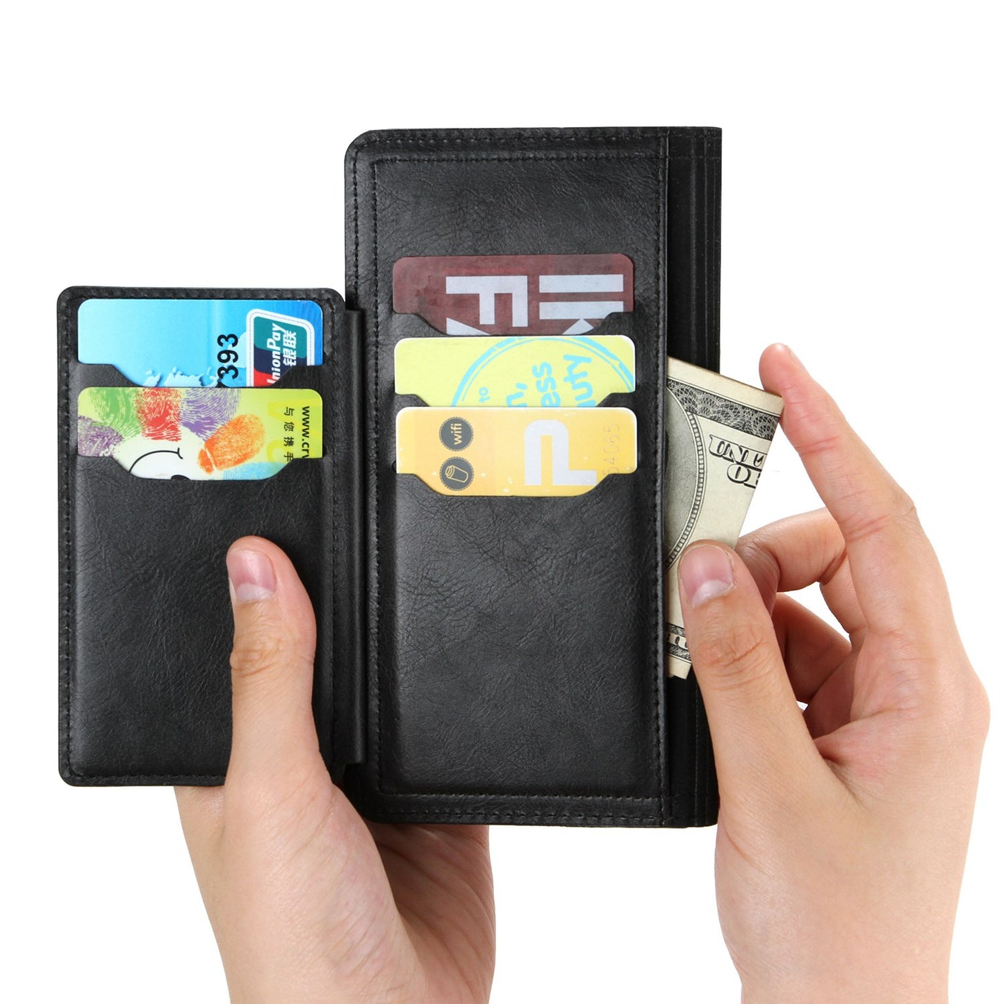 Zipper Pocket Phone Cover For iPhone 13 Pro 6.1 inch, Full Protection PU Leather Phone Flip Wallet Case Stand