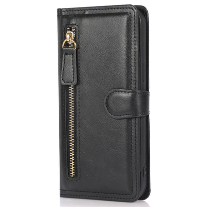 Zipper Pocket Phone Cover For iPhone 13 Pro 6.1 inch, Full Protection PU Leather Phone Flip Wallet Case Stand