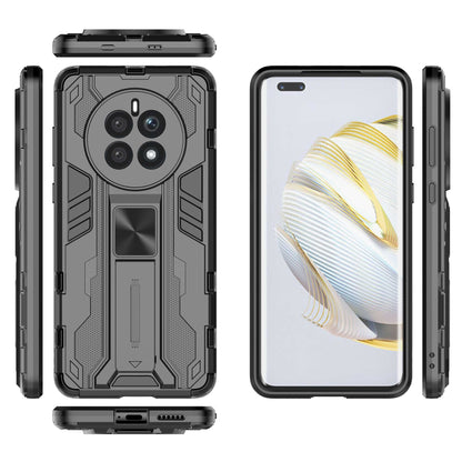 For Huawei Mate 50 4G Kickstand Design Drop-proof Phone Case Anti-scratch Hard PC Soft TPU Hybrid Back Cover