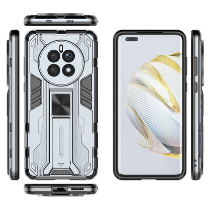 For Huawei Mate 50 4G Kickstand Design Drop-proof Phone Case Anti-scratch Hard PC Soft TPU Hybrid Back Cover