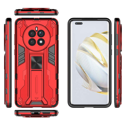 For Huawei Mate 50 4G Kickstand Design Drop-proof Phone Case Anti-scratch Hard PC Soft TPU Hybrid Back Cover