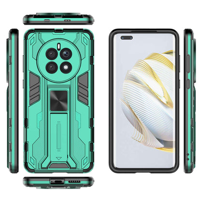 For Huawei Mate 50 4G Kickstand Design Drop-proof Phone Case Anti-scratch Hard PC Soft TPU Hybrid Back Cover