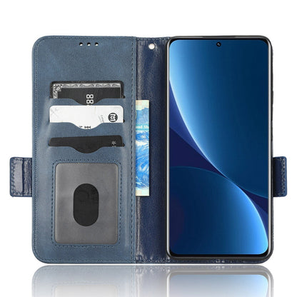 Anti-scratch Phone Case for Xiaomi 12 5G / 12X 5G / 12S 5G, PU Leather Imprinted Triangle Pattern Folio Flip Cover with Wallet Stand