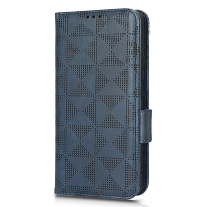 Anti-scratch Phone Case for Xiaomi 12 5G / 12X 5G / 12S 5G, PU Leather Imprinted Triangle Pattern Folio Flip Cover with Wallet Stand