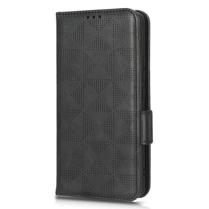Anti-scratch Phone Case for Xiaomi 12 5G / 12X 5G / 12S 5G, PU Leather Imprinted Triangle Pattern Folio Flip Cover with Wallet Stand