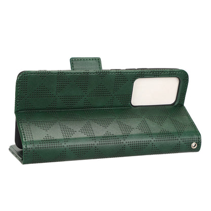 Anti-scratch Phone Case for Xiaomi 12 5G / 12X 5G / 12S 5G, PU Leather Imprinted Triangle Pattern Folio Flip Cover with Wallet Stand