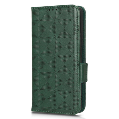 Anti-scratch Phone Case for Xiaomi 12 5G / 12X 5G / 12S 5G, PU Leather Imprinted Triangle Pattern Folio Flip Cover with Wallet Stand