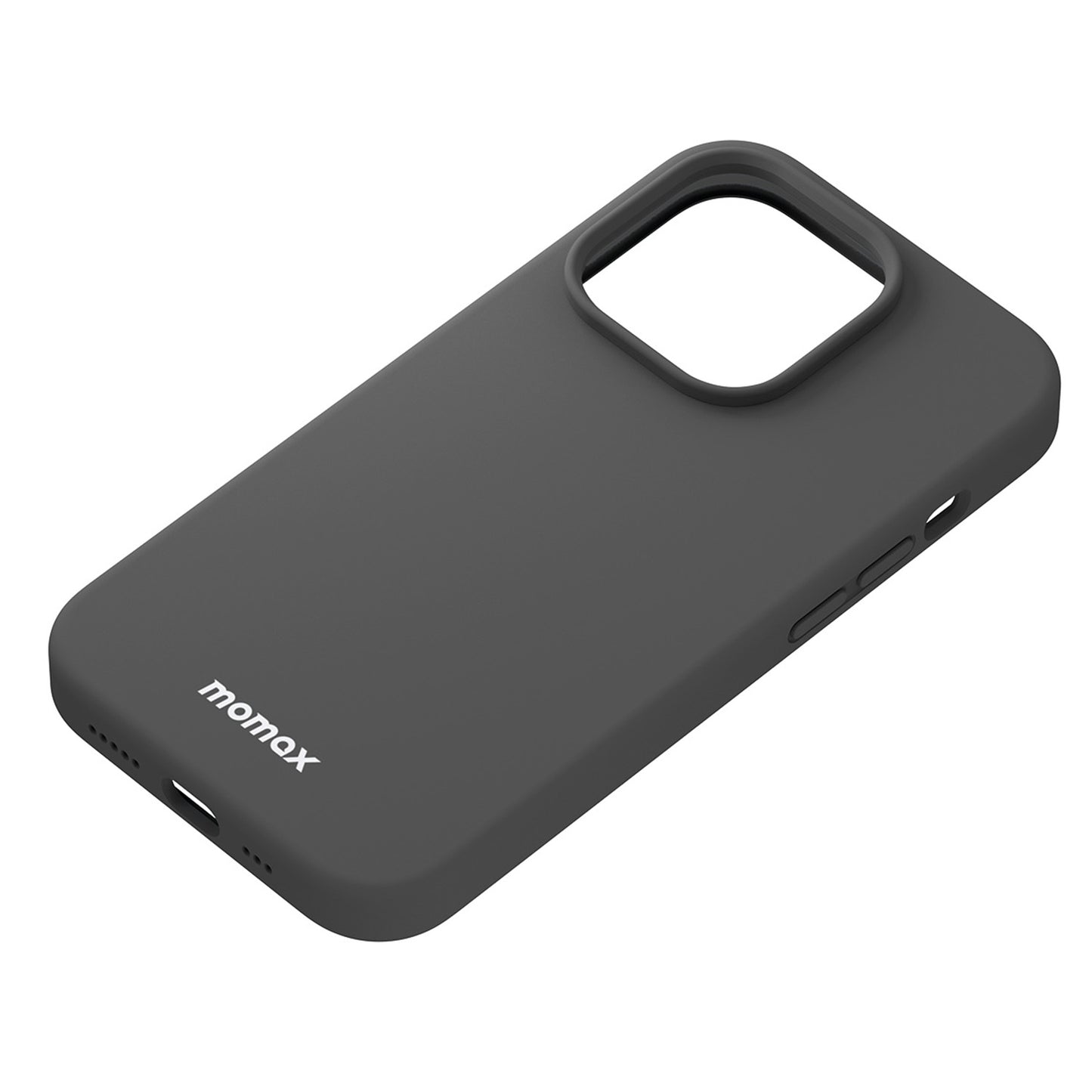 MOMAX for iPhone 14 Pro Max Skin-friendly Phone Case Drop-proof Silicone Cell Phone Cover with Microfiber Lining Compatible with Wireless Charging