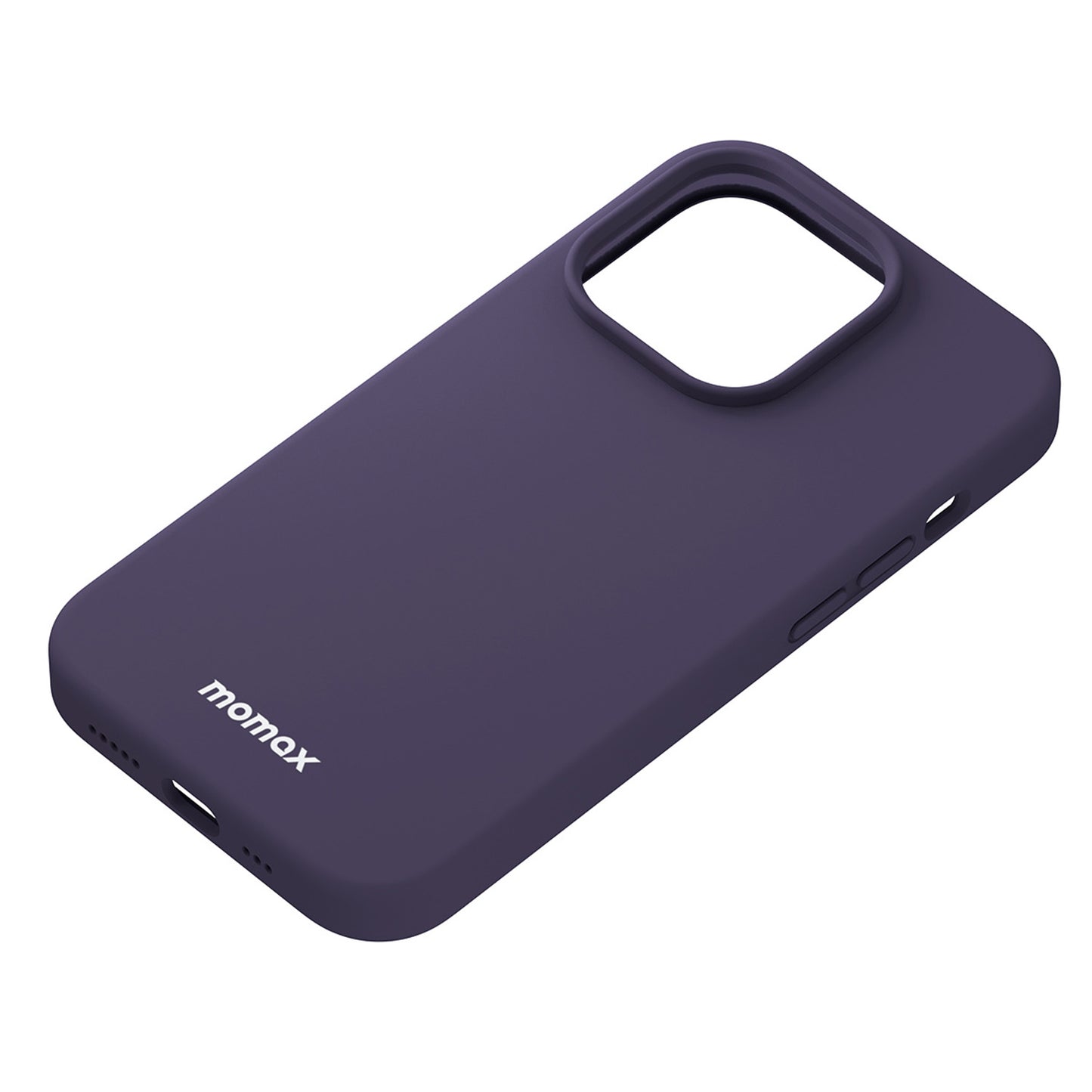 MOMAX for iPhone 14 Pro Max Skin-friendly Phone Case Drop-proof Silicone Cell Phone Cover with Microfiber Lining Compatible with Wireless Charging