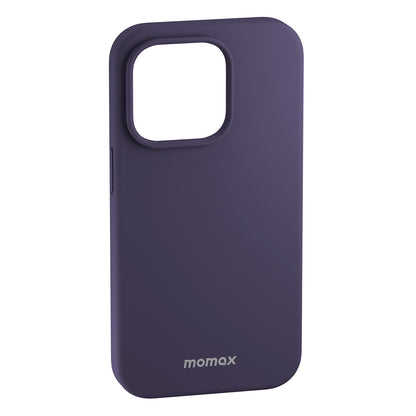 MOMAX for iPhone 14 Pro Max Skin-friendly Phone Case Drop-proof Silicone Cell Phone Cover with Microfiber Lining Compatible with Wireless Charging