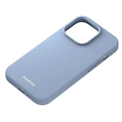 MOMAX for iPhone 14 Pro Max Skin-friendly Phone Case Drop-proof Silicone Cell Phone Cover with Microfiber Lining Compatible with Wireless Charging