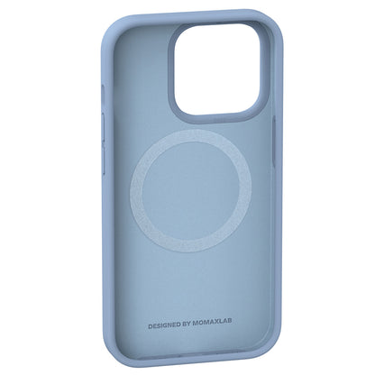 MOMAX for iPhone 14 Pro Max Skin-friendly Phone Case Drop-proof Silicone Cell Phone Cover with Microfiber Lining Compatible with Wireless Charging