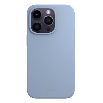 MOMAX for iPhone 14 Pro Max Skin-friendly Phone Case Drop-proof Silicone Cell Phone Cover with Microfiber Lining Compatible with Wireless Charging