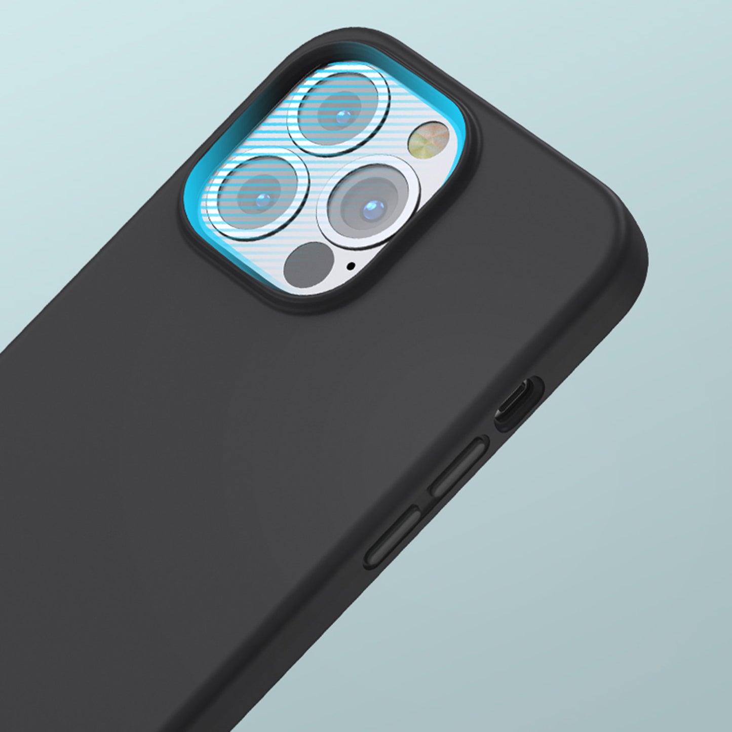 MOMAX for iPhone 14 Pro Max Skin-friendly Phone Case Drop-proof Silicone Cell Phone Cover with Microfiber Lining Compatible with Wireless Charging