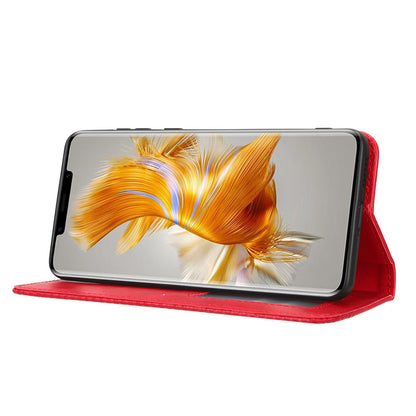 For Huawei Mate 50 Pro 4G Protective Case, Vintage Texture Magnetic Auto-absorbed PU Leather Case Wallet Stand Phone Cover