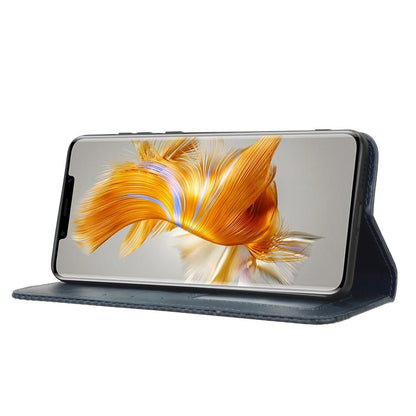 For Huawei Mate 50 Pro 4G Protective Case, Vintage Texture Magnetic Auto-absorbed PU Leather Case Wallet Stand Phone Cover