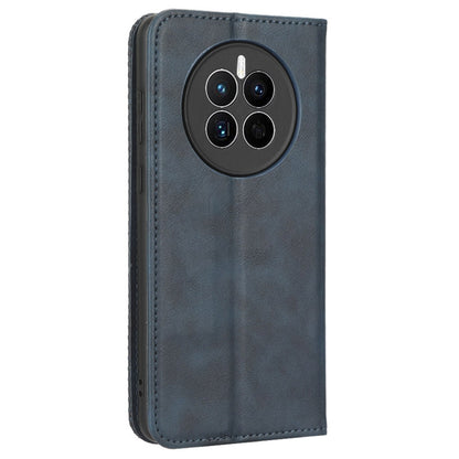 For Huawei Mate 50 4G Vintage Texture Magnetic Auto-absorbed Fully Wrapped PU Leather Case Wallet Stand Phone Cover