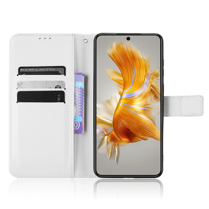 For Huawei Mate 50 4G Diamond Texture Phone Wallet Cover Anti-fingerprint Book Style PU Leather Stand Case
