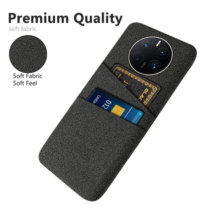 For Huawei Mate 50 Pro 4G Cloth Texture Anti-scratch Phone Case Dual Card Slots Design Protective Back Cover