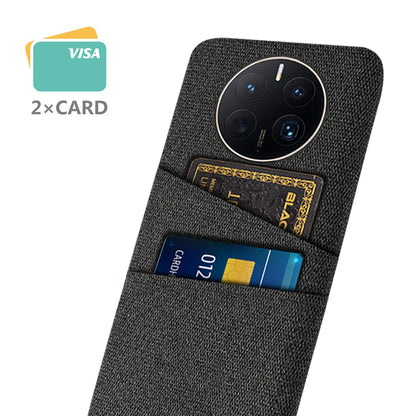 For Huawei Mate 50 Pro 4G Cloth Texture Anti-scratch Phone Case Dual Card Slots Design Protective Back Cover