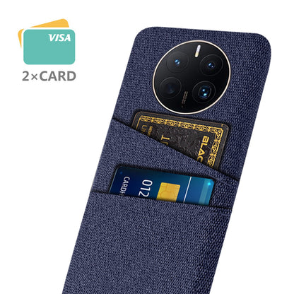 For Huawei Mate 50 Pro 4G Cloth Texture Anti-scratch Phone Case Dual Card Slots Design Protective Back Cover