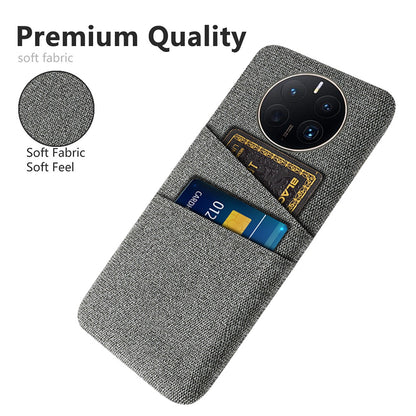 For Huawei Mate 50 Pro 4G Cloth Texture Anti-scratch Phone Case Dual Card Slots Design Protective Back Cover