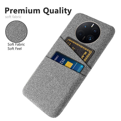 For Huawei Mate 50 Pro 4G Cloth Texture Anti-scratch Phone Case Dual Card Slots Design Protective Back Cover