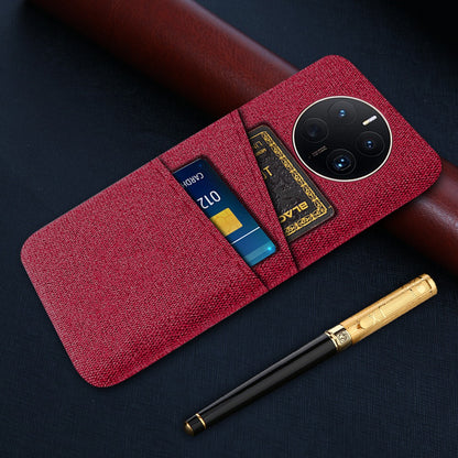 For Huawei Mate 50 Pro 4G Cloth Texture Anti-scratch Phone Case Dual Card Slots Design Protective Back Cover